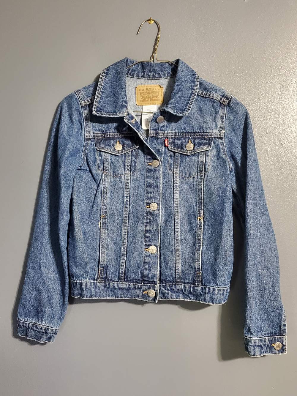 Levi's Blue Denim Trucker Jacket Girls Size Large